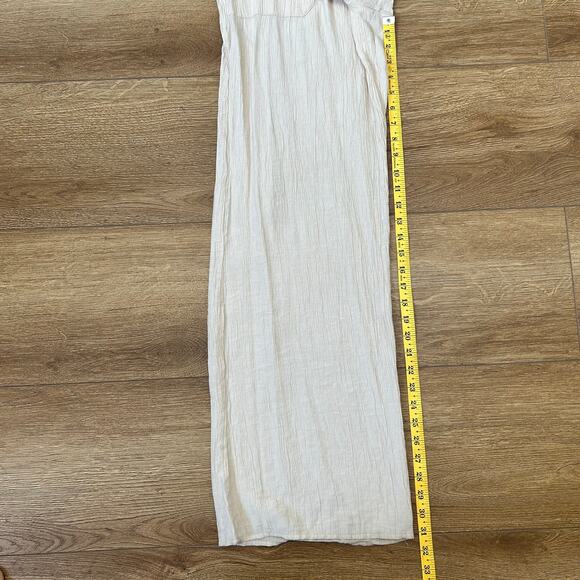 Zara Gauzy Flowy Wide Leg Cream Color Pants Women's Size Medium Coastal Basics - Picture 7 of 10